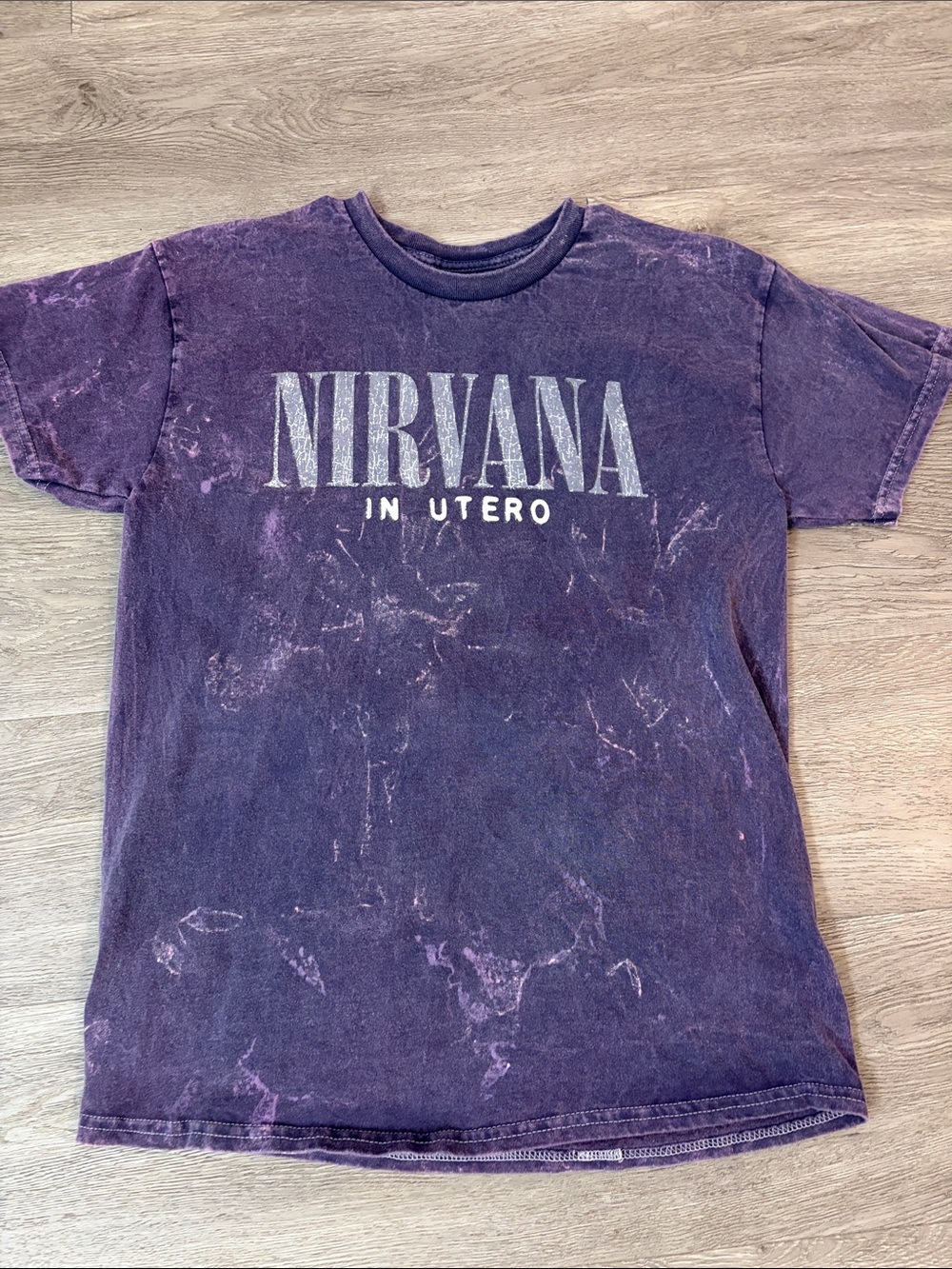 NIRVANA Purple Tie-Dye In Utero Short Sleeve Tee size medium PTP 19